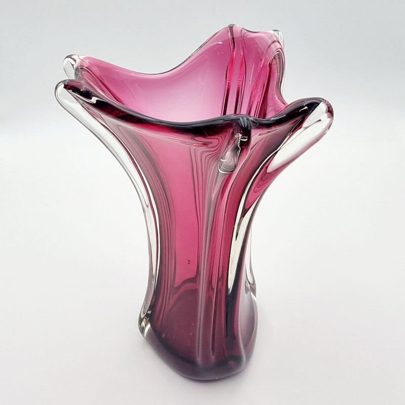 Vase vintage Chambord  en verre de Murano de Fratelli Toso, Italie 1940