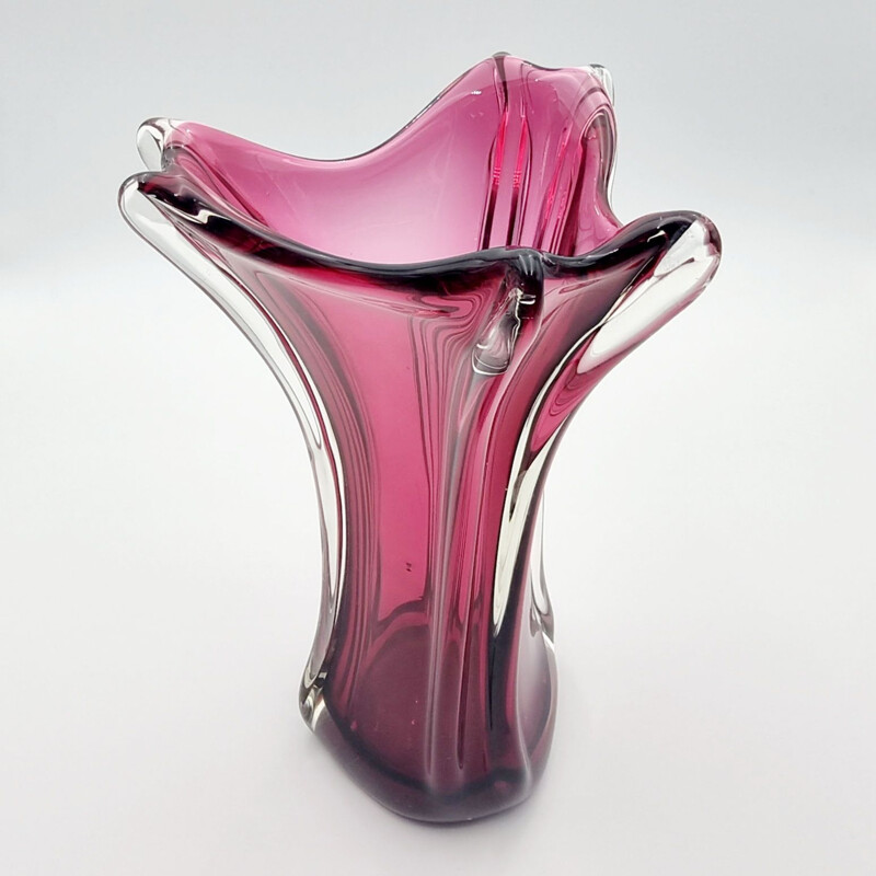 Vintage Chambord Vase aus Muranoglas von Fratelli Toso, Italien 1940