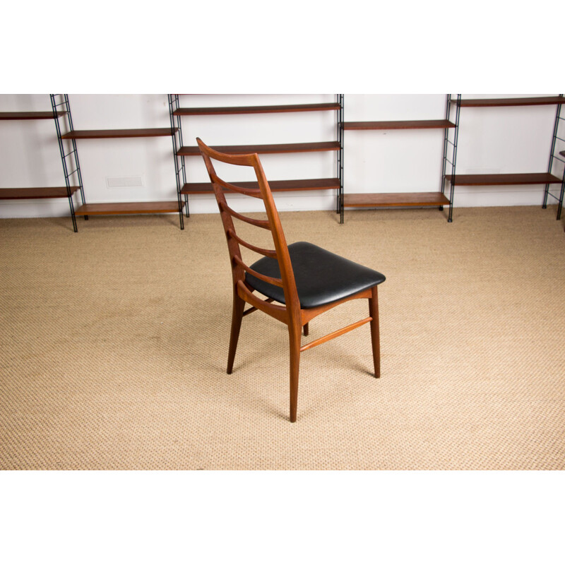 Set of 8 vintage teak Liz chairs by Niels Kofoed, Denmark 1960s