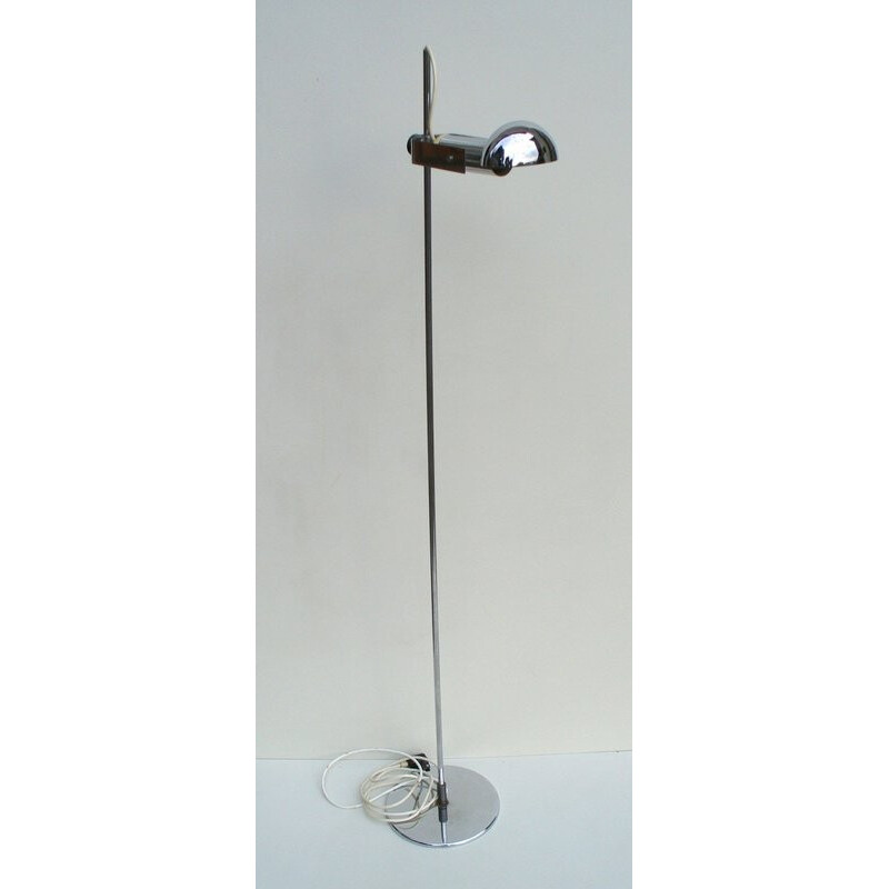 Lámpara de pie vintage "P395" en acero cromado por Robert Sonneman para Luci, 1960
