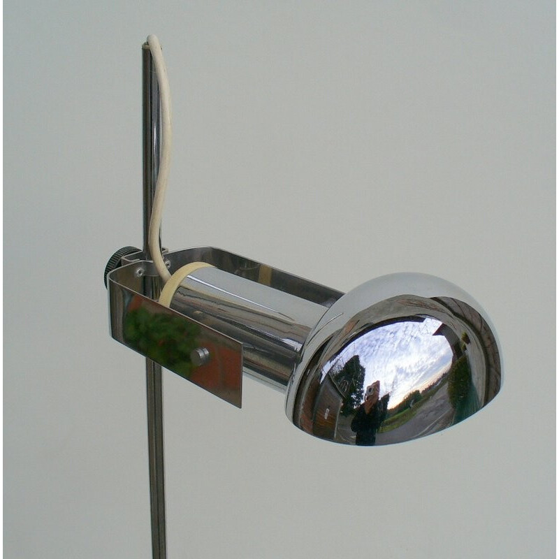 Vintage "P395" floor lamp in chromed steel by Robert Sonneman for Luci, 1960