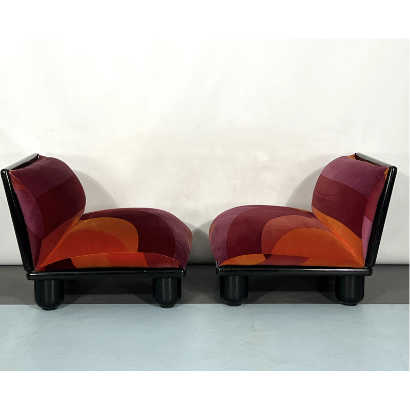 Ensemble de 4 fauteuils et table basse vintage modulaires par Carlo Bartoli  pour Rossi Di Albizzate, 1970