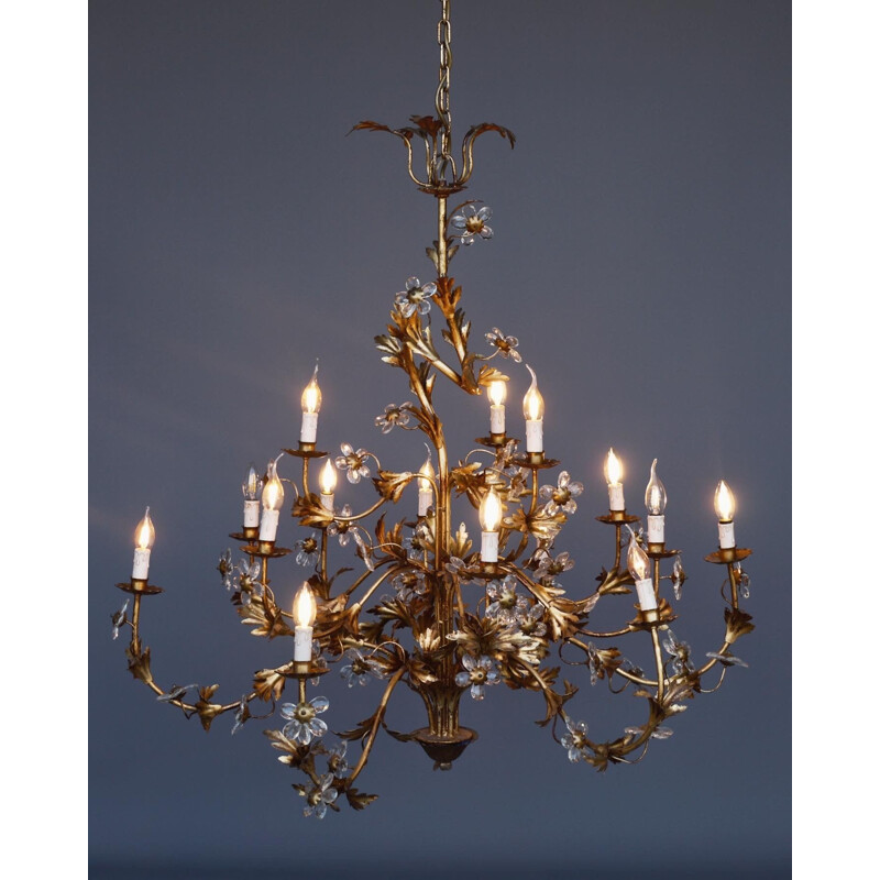 Vintage metal chandelier by Hans Kögel, 1970s