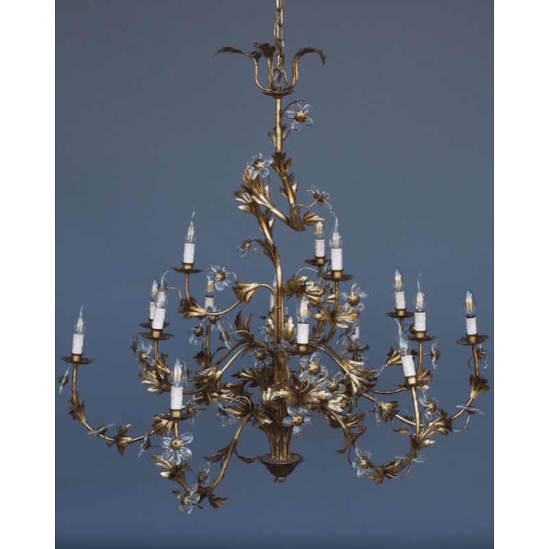 Vintage metal chandelier by Hans Kögel, 1970s