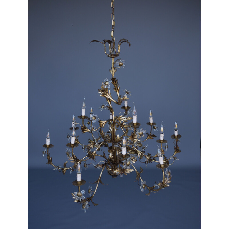 Vintage metal chandelier by Hans Kögel, 1970s