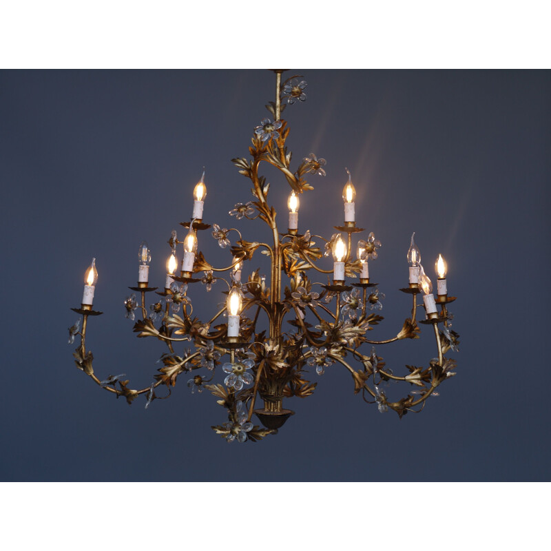 Vintage metal chandelier by Hans Kögel, 1970s