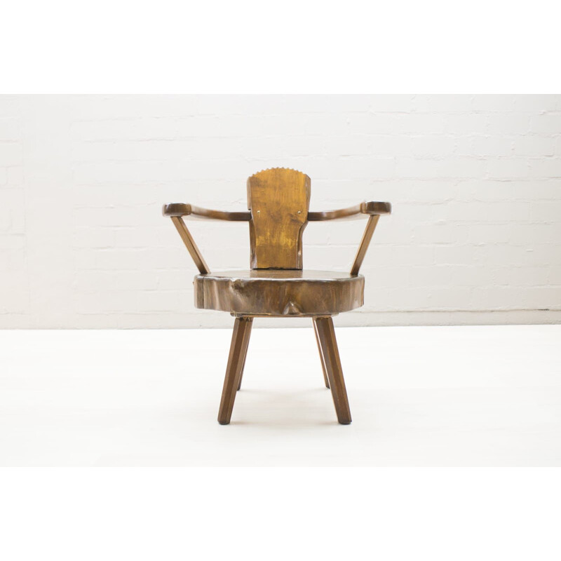 Satz von 4 österreichischen Vintage-Sesseln in Form eines Baumstamms, 1960