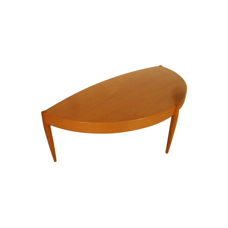 Oval coffee table in oak, Johannes ANDERSEN - 1960s