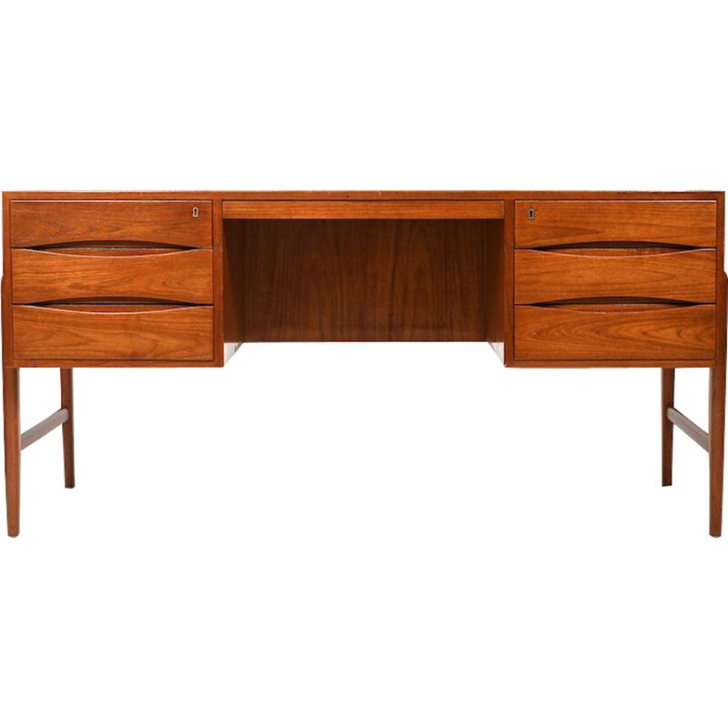 Danish vintage teak desk by Arne Vodder, 1960s