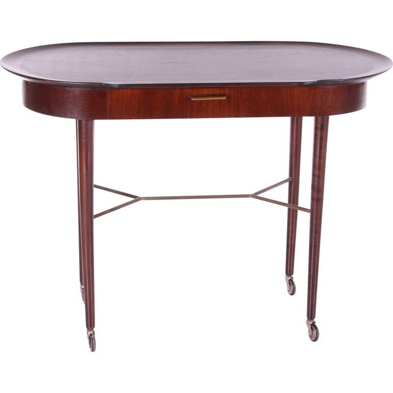Art Deco vintage side table in mahogany by Abraham Patijn for Zijlstra Joure, 1950s