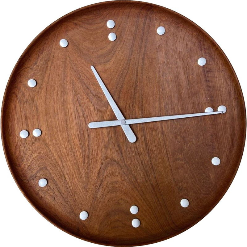 Vintage teak wall clock by Finn Juhl, 2015s