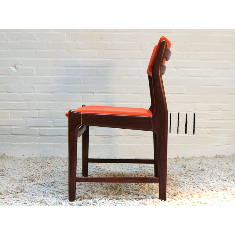 4 Dutch dining chairs in rosewood - 1960s