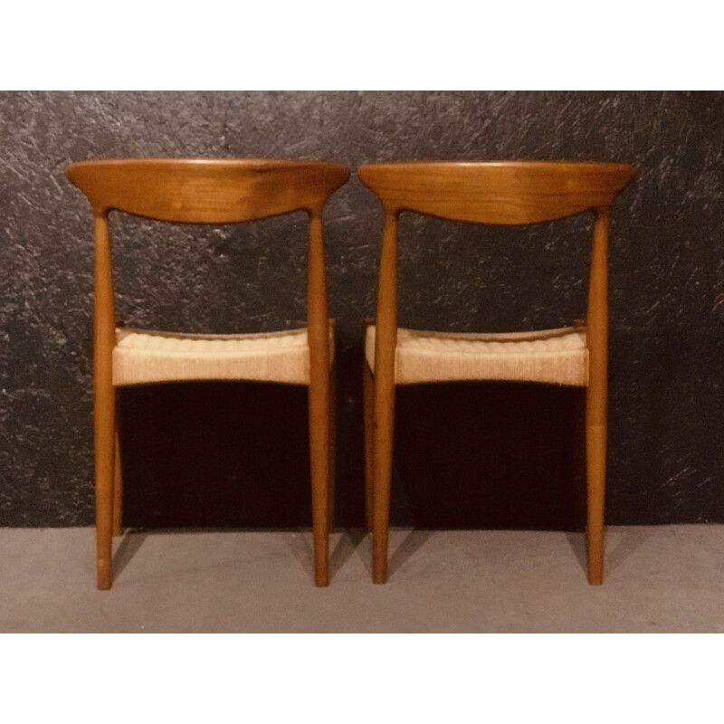 Set of 6 vintage teak chairs by Arne Hovmand Olsen for Mogens Kold, 1960s