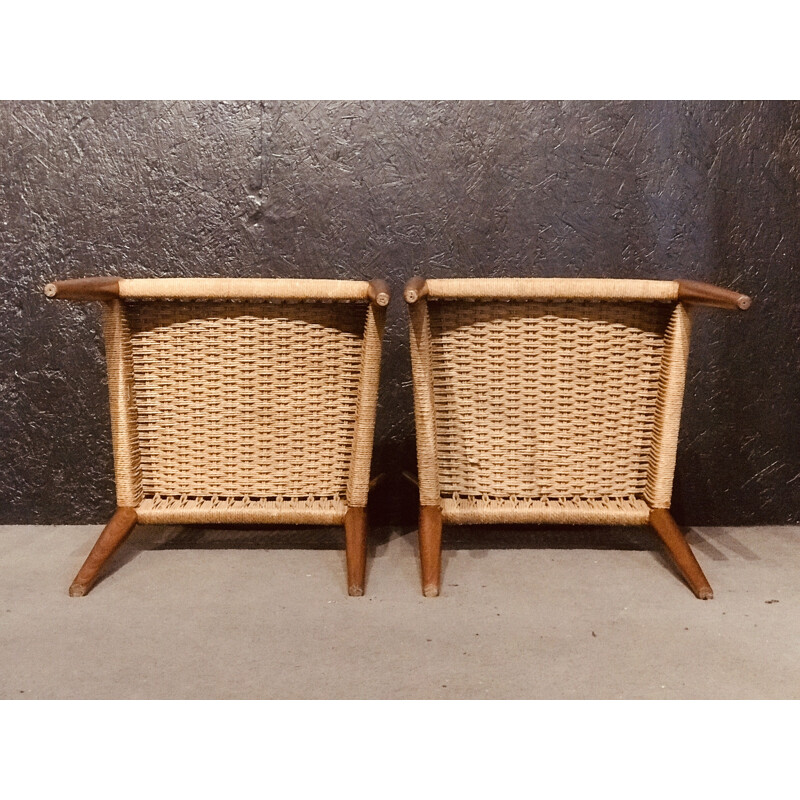 Set of 6 vintage teak chairs by Arne Hovmand Olsen for Mogens Kold, 1960s