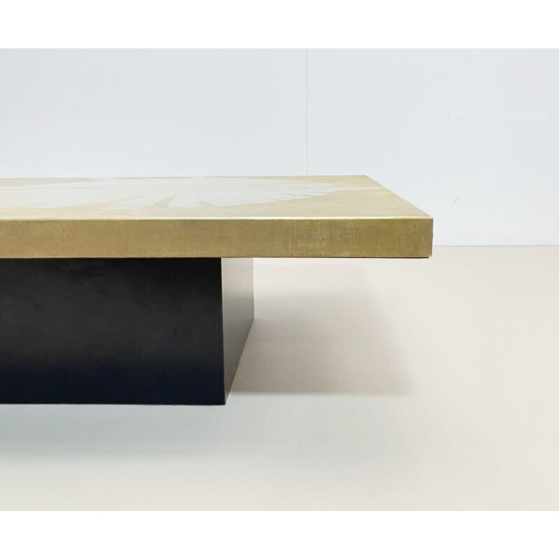 Contemporary brass coffee table by Rive Gauche