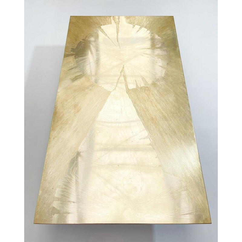 Contemporary brass coffee table by Rive Gauche