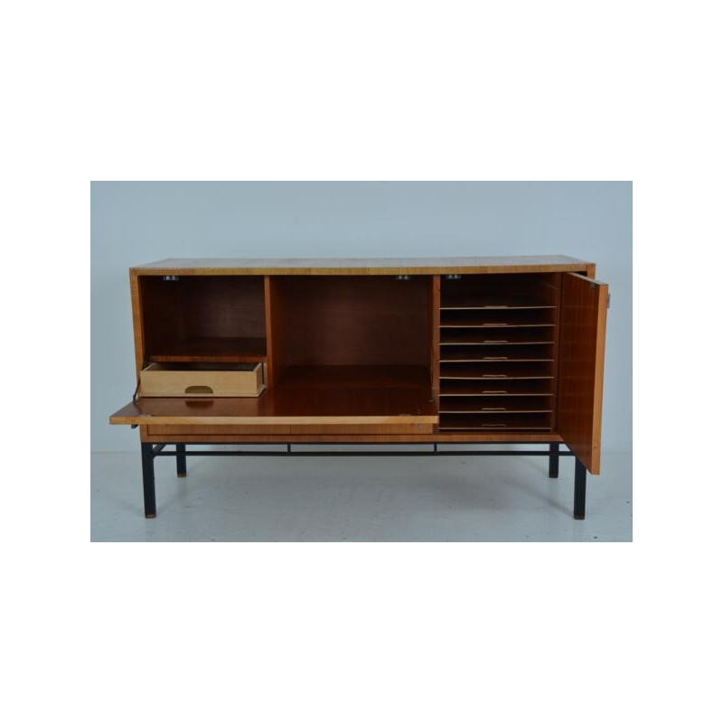 Ash sideboard with drawers and sliding trays, Gerard GUERMONPREZ - 1960s