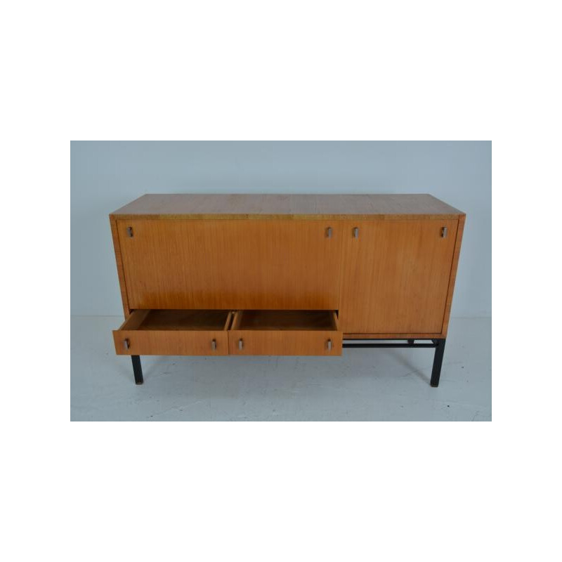 Ash sideboard with drawers and sliding trays, Gerard GUERMONPREZ - 1960s