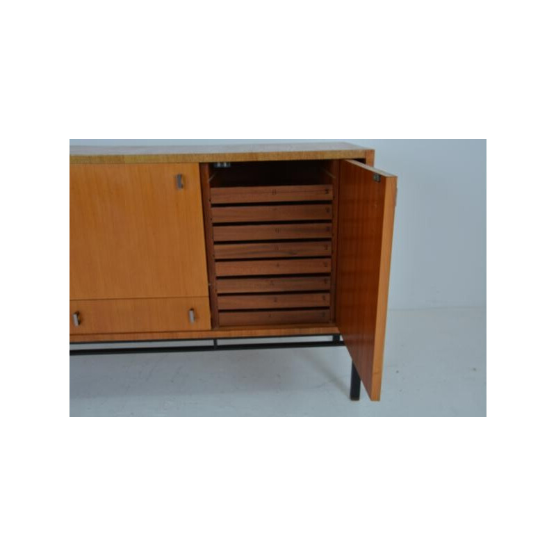 Ash sideboard with drawers and sliding trays, Gerard GUERMONPREZ - 1960s