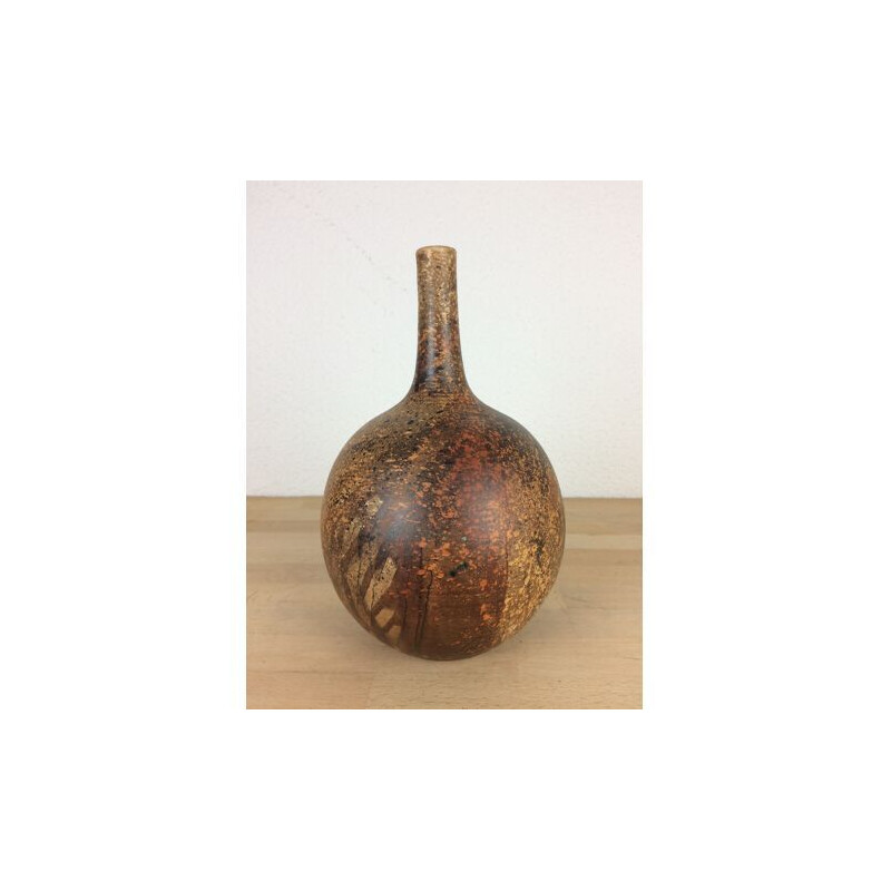 Vintage ceramic ball vase by Gerhard Liebenthron, 1979