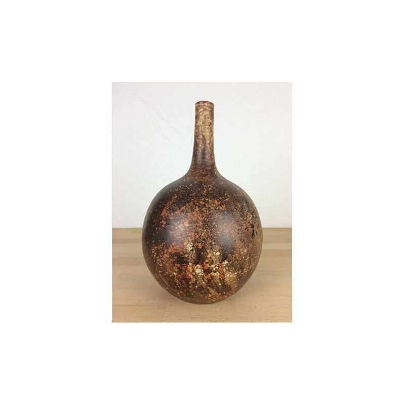 Vase boule vintage en céramique de Gerhard Liebenthron, 1979