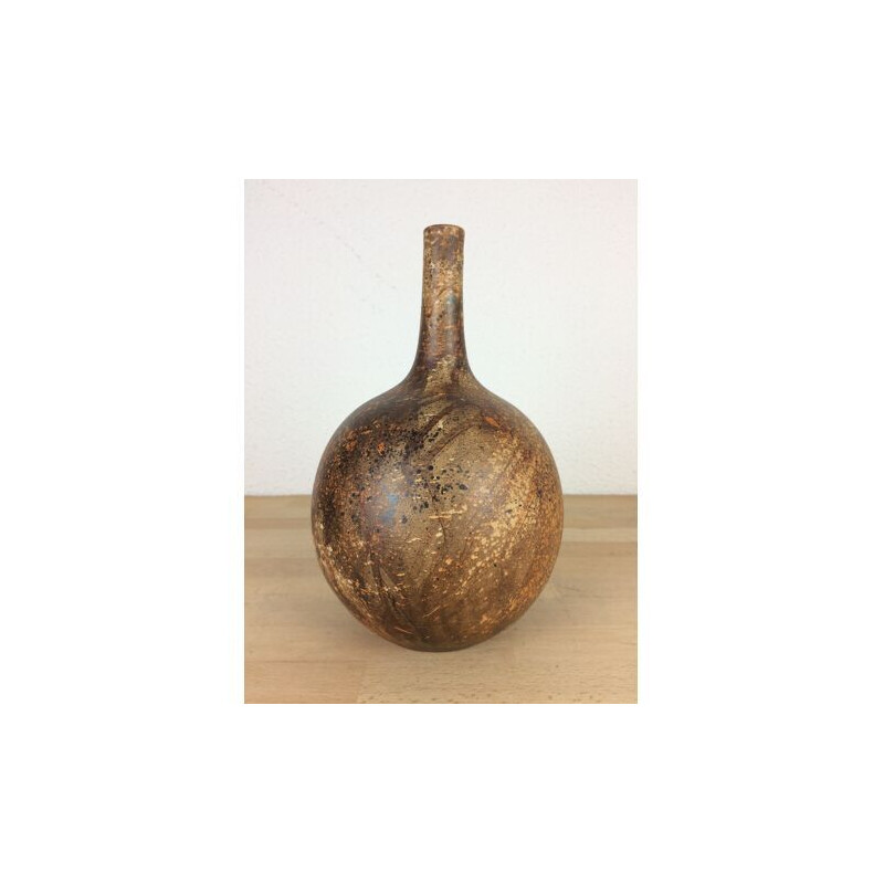 Vintage ceramic ball vase by Gerhard Liebenthron, 1979