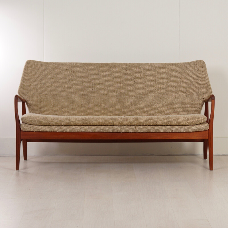 Bovenkamp living room set in teak and beige fabric, Aksel Bender MADSEN - 1960s
