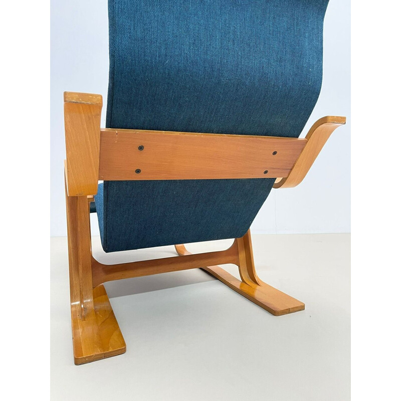 Mid-century blue lounge chair by Marcel Breuer, Hungary 1950s