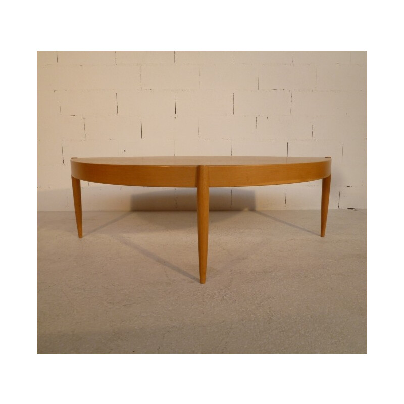 Oval coffee table in oak, Johannes ANDERSEN - 1960s