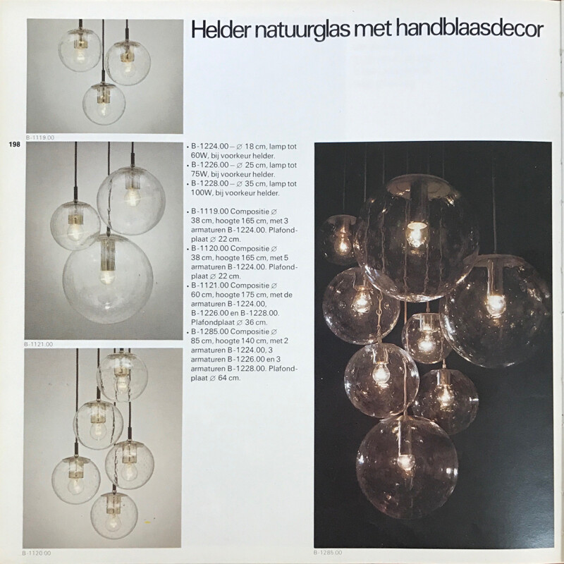 Lustre "Light Drops" Raak en verre soufflé - 1970
