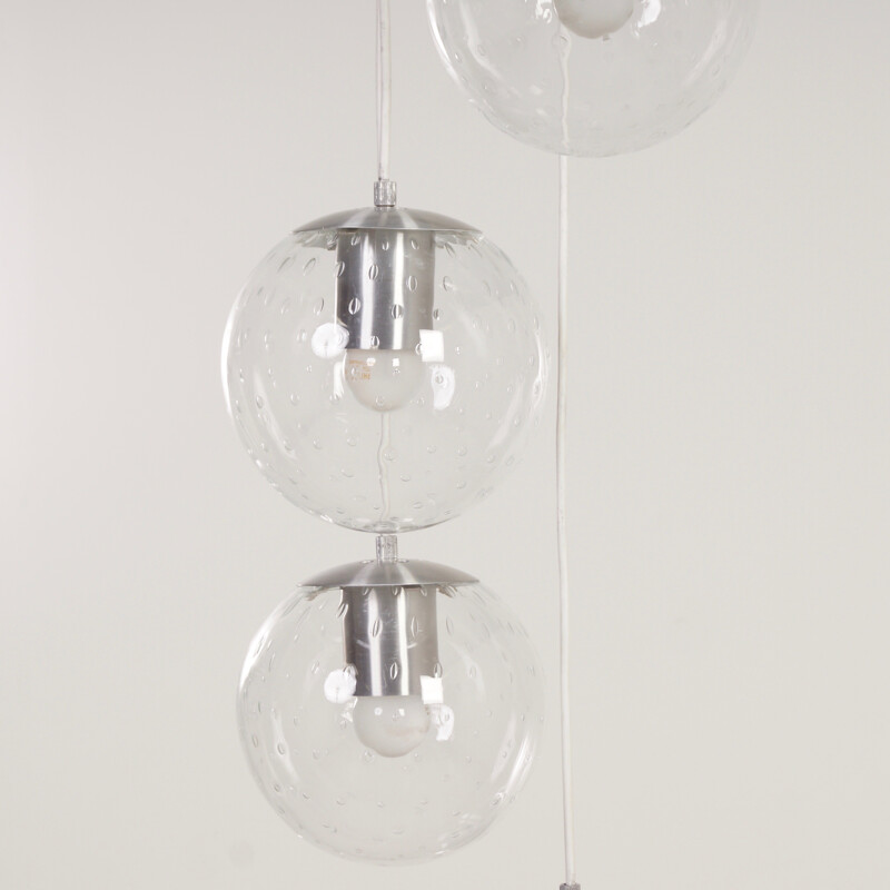 Raak "Light Drops" chandelier in natural glass - 1970s