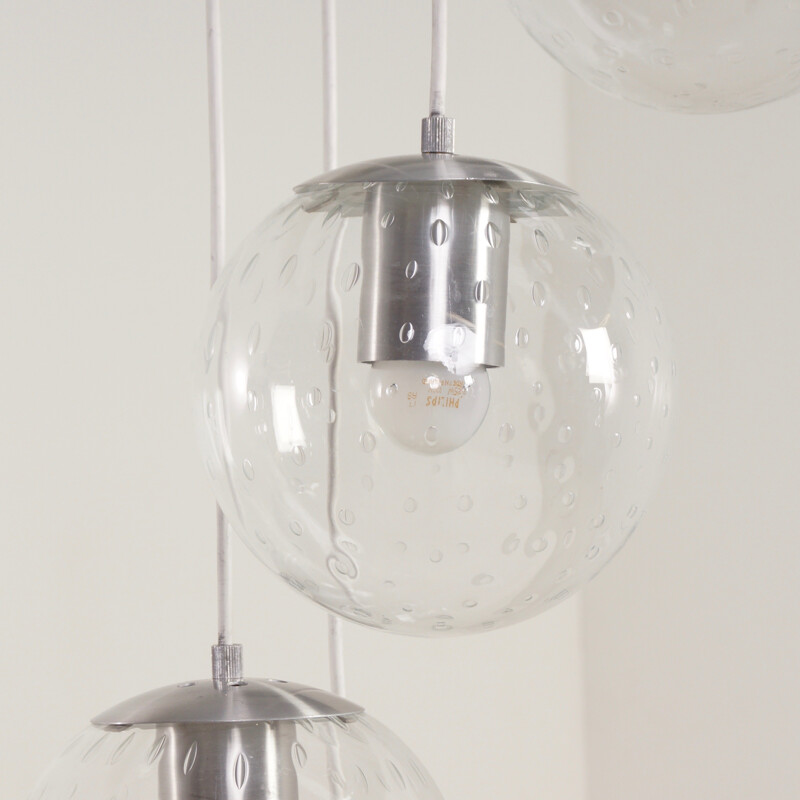 Raak "Light Drops" chandelier in natural glass - 1970s