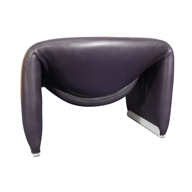 Vintage-Sessel F598 Groovy in violettem Leder von Pierre Paulin für Artifort, Niederlande 1972