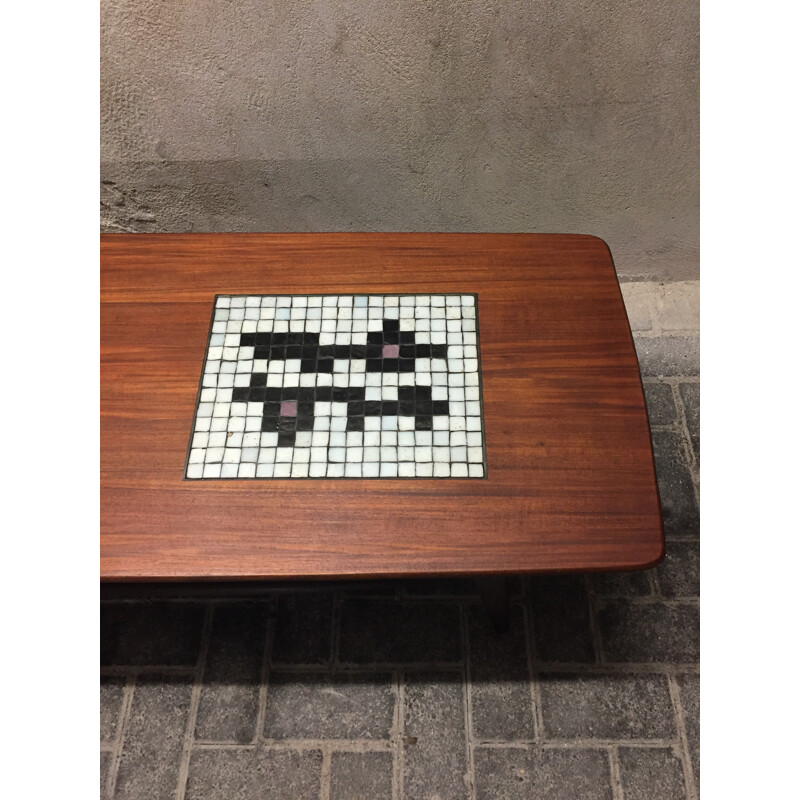 Wébé coffee table in teak and ceramic, Louis VAN TEEFFELEN & Jaap RAVELLI - 1960s