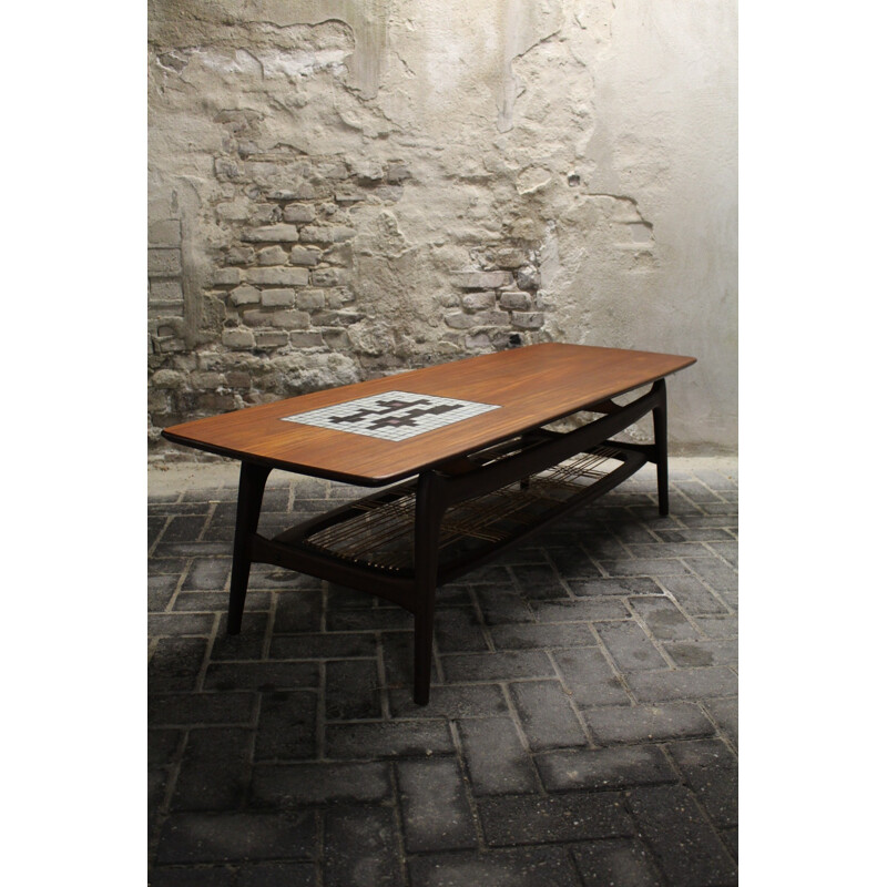 Wébé coffee table in teak and ceramic, Louis VAN TEEFFELEN & Jaap RAVELLI - 1960s