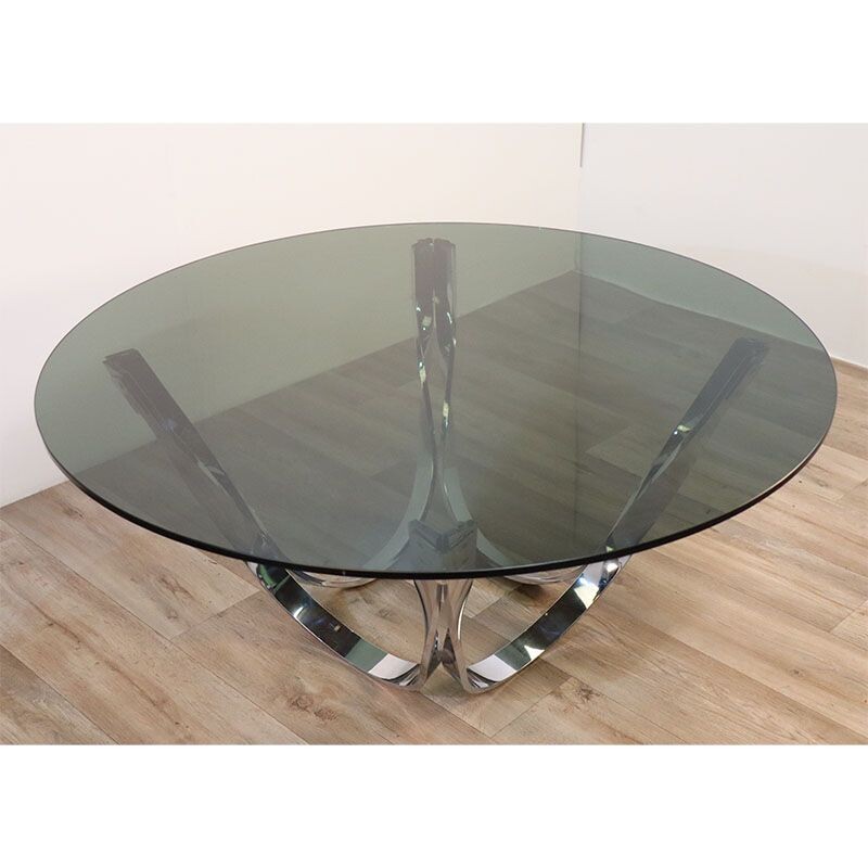 Vintage steel coffee table by Roger Sprunger, 1970s