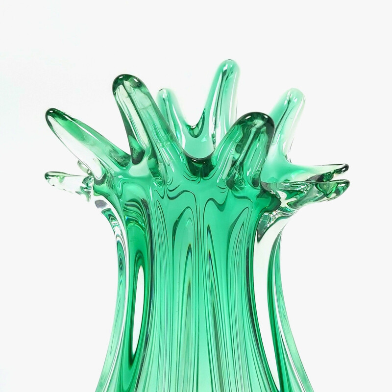 Vintage Murano twisted glass vase by Seguso, Italy 1960s