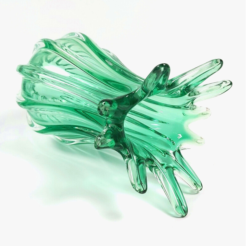 Vintage Murano twisted glass vase by Seguso, Italy 1960s