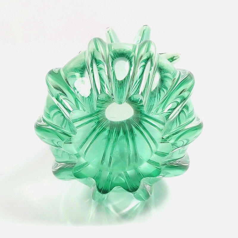 Vintage Murano twisted glass vase by Seguso, Italy 1960s