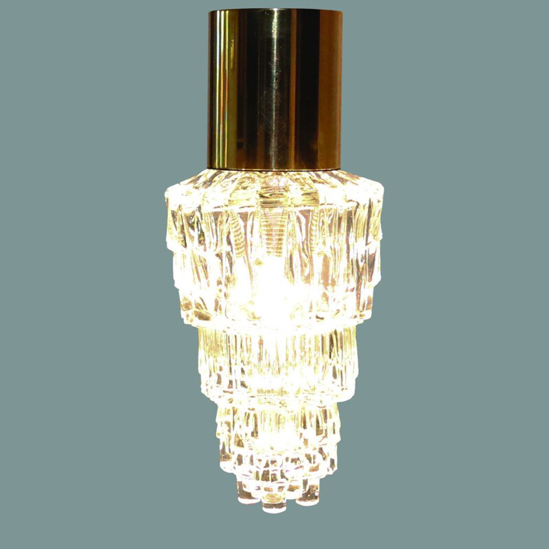 Vintage bubble glass pendant lamp by Helena Tynell for Glashütte Limburg, Germany 1960s