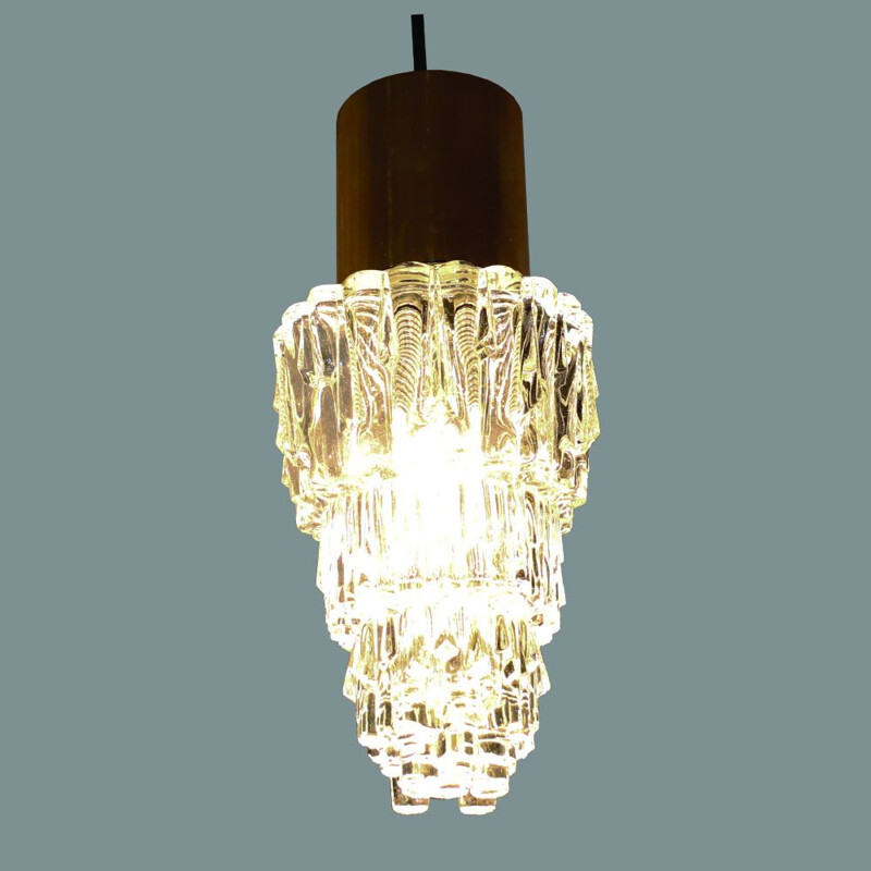 Vintage bubble glass pendant lamp by Helena Tynell for Glashütte Limburg, Germany 1960s