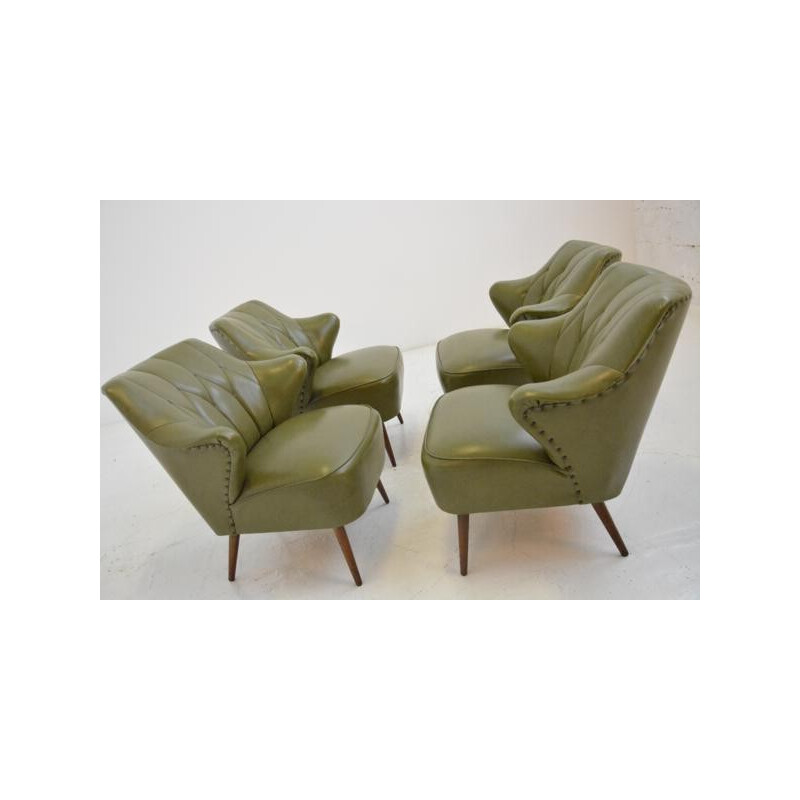 Suite de 4 fauteuils vintage, Théo RUTH - 1960