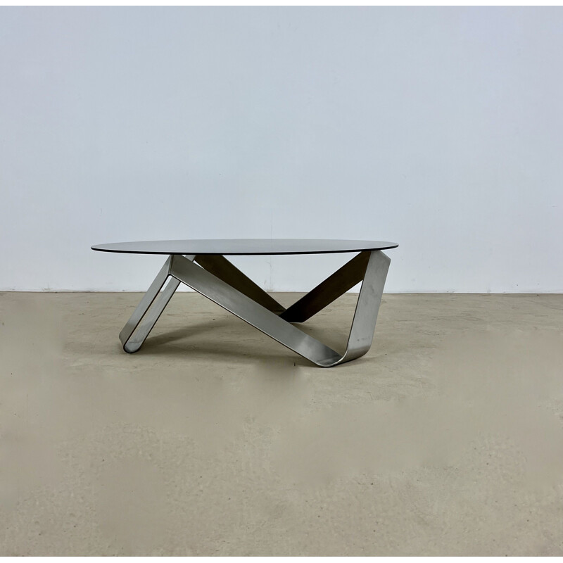 Vintage glass coffee table by Knut Hesterberg for Ronald Schmitt, 1970s