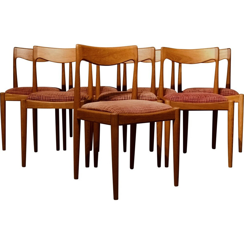 Ensemble de 8 chaises vintage en teck de John Herbert, 1960