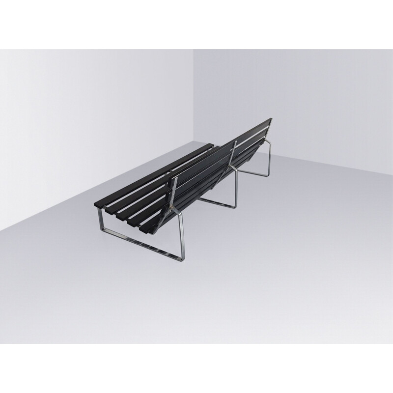 Vintage "Bijenkorf" slatted bench by Kho Liang Ie for Artifort, 1960s