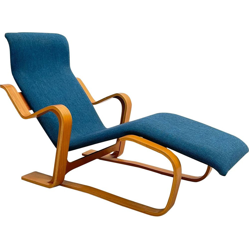 Vintage blauwe lounge stoel van Marcel Breuer, Hongarije 1950