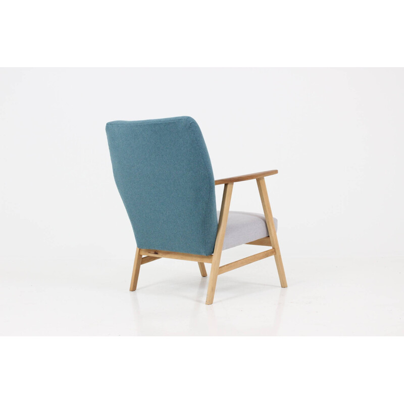 Re-upholstered Scandinavian mid-century armchair - 1960s