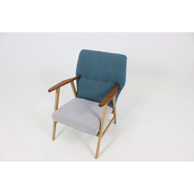 Re-upholstered Scandinavian mid-century armchair - 1960s