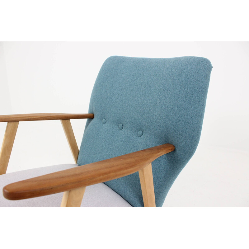 Re-upholstered Scandinavian mid-century armchair - 1960s