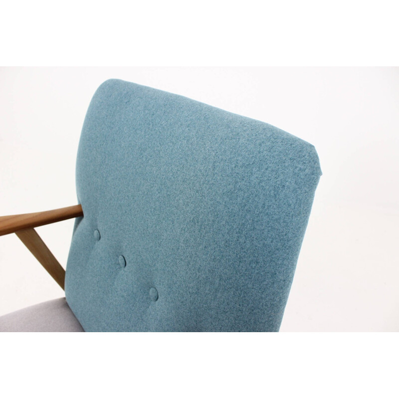 Re-upholstered Scandinavian mid-century armchair - 1960s